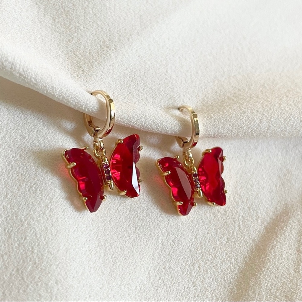Red Butterfly Earrings